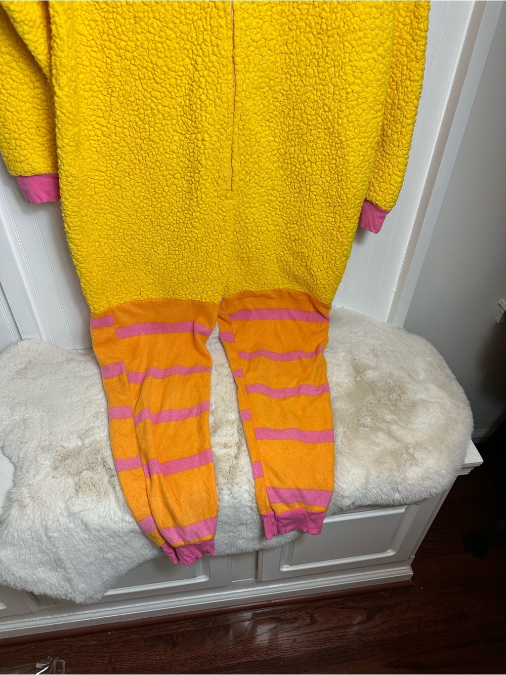 Sesame Street Big Bird Yellow Hooded Union Suit Costume - Picture 7 of 14